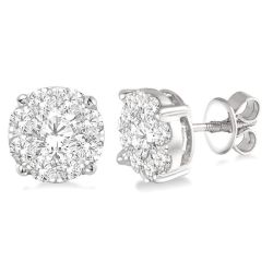 Shine Bright VerElVer 14K White Gold Diamond Earrings