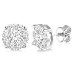 Shine Bright LysValSol 14K White Gold Diamond Earrings