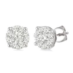 Shine Bright AeIonIs 14K White Gold Diamond Earrings
