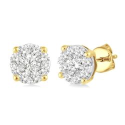 Shine Bright RaSolOra 14K White Gold Diamond Earrings