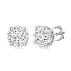 Shine Bright MirArOra XeOraLux 14K White Gold Diamond Earrings