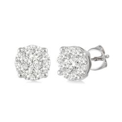Shine Bright VelNoAe OnNoSol ElArEl 14K White Gold Diamond Earrings