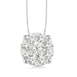 Round Shape Shine Bright Essential Diamond Solitaire Pendant