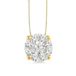 Helios Serenade Round Shape Shine Bright Essential Diamond Solitaire Pendant