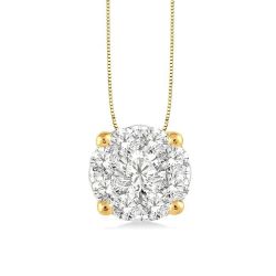 Deneuve Round Shape Shine Bright Essential Diamond Solitaire Pendant