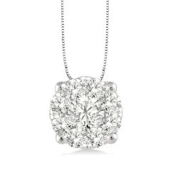 Cyra Couture Round Shape Shine Bright Essential Diamond Solitaire Pendant