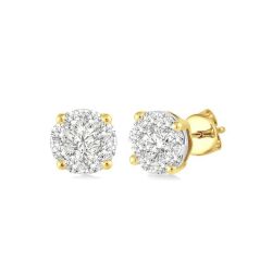 Shine Bright NoValLin 14K White Gold Diamond Earrings