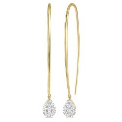 NoRaMir 14K White Gold Diamond Two-Tone Earrings