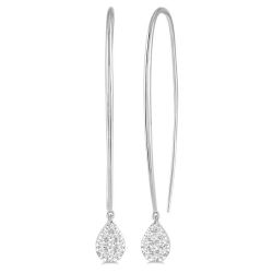 NoOnDor 14K White Gold Diamond Earrings
