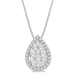Xenia Pear Shape Halo Shine Bright Essential Diamond Pendant