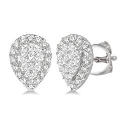 Pear Shape Halo Shine Bright Essential Diamond Earrings