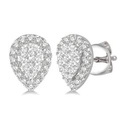 ArXeLux PhoNoAe 14K White Gold Diamond Halo Earrings