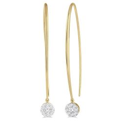 Shine Bright LuxThAr 14K White Gold Diamond Halo Earrings