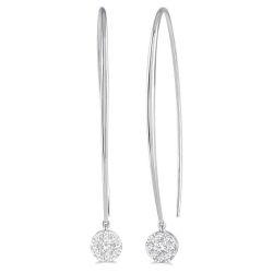 Shine Bright MirArZen 14K White Gold Diamond Halo Earrings