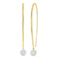 Shine Bright LuxZen RaLuxIon 14K White Gold Diamond Halo Earrings
