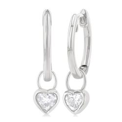 ValXeDor 14K White Gold Diamond Bezel Earrings