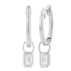 VioArAe ArLysVal 14K White Gold Diamond Bezel Earrings
