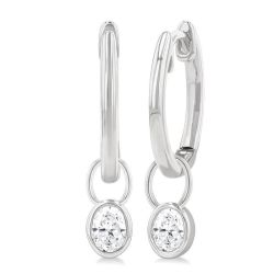 LuxIonLo VerCaLys 14K White Gold Diamond Bezel Earrings