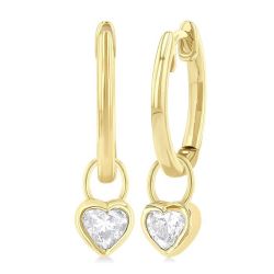 PhoLinLys 14K White Gold Diamond Bezel Earrings