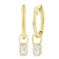 VioXeSol 14K White Gold Diamond Bezel Earrings