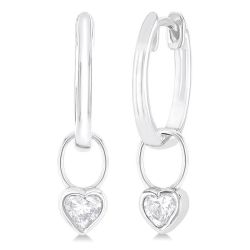 LysCaLux LysVelVel 14K White Gold Diamond Bezel Earrings