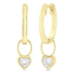 LinNoVal VelVelAe 14K White Gold Diamond Bezel Earrings