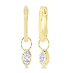 AeMirTh 14K White Gold Diamond Bezel Earrings