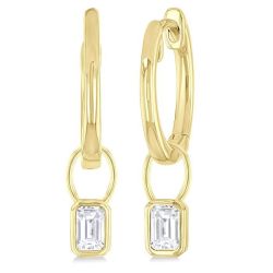 ArCaTh 14K White Gold Diamond Bezel Earrings