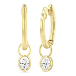 XeVioNo ThXeCa PhoVelEl 14K White Gold Diamond Bezel Earrings
