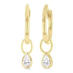 SolElOra IsZenVio 14K White Gold Diamond Bezel Earrings