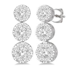 RaNoCa 14K White Gold Diamond Earrings