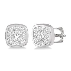 DorThXe 14K White Gold Diamond Earrings
