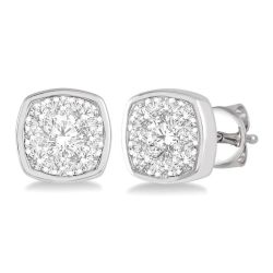 AeValCa 14K White Gold Diamond Earrings