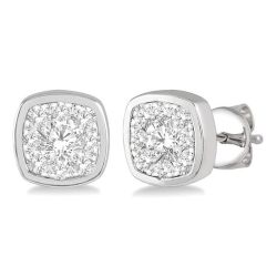LysCelOra IonLysLin 14K White Gold Diamond Earrings