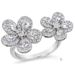 5 Petal Multi-Shape Crystalline Flowers Bangle