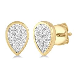 LysLoIs SolLinVer 14K White Gold Diamond Bezel Earrings