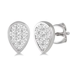 VioAeTh ZenArOra 14K White Gold Diamond Earrings