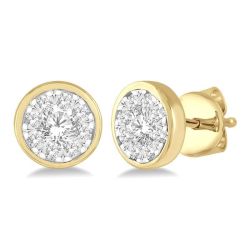 LysLinNo 14K White Gold Diamond Earrings