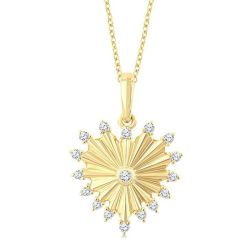 Heart Fluted Diamond Fashion Pendant