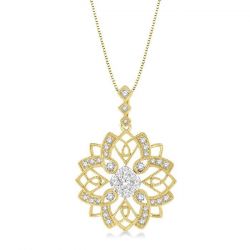 Shine Bright Floral Lattice Diamond Pendant