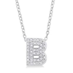 Silhouette Quiana Bubble 'B' Initial Diamond Pendant