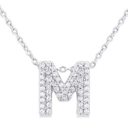 Kestrel Xenia Bubble 'M' Initial Diamond Pendant