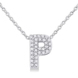 Bubble 'P' Initial Diamond Pendant