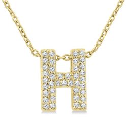Bubble 'H' Initial Diamond Pendant