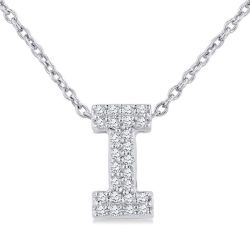 Ivy Raven Bubble 'I' Initial Diamond Pendant