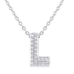 Bubble 'L' Initial Diamond Pendant