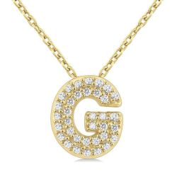 Bubble 'G' Initial Diamond Pendant