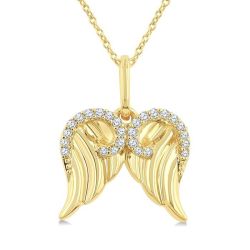 Lysandra Zenith Angel Wings Fluted Diamond Fashion Pendant