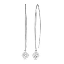 Shine Bright CaPhoSol 14K White Gold Diamond Halo Earrings