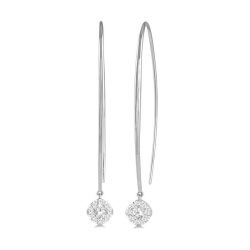 Shine Bright ArXeDor MirXeVal 14K White Gold Diamond Halo Earrings